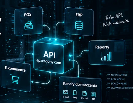 Wygenerowana wizualizacja połączonych systemów i centralnego API
